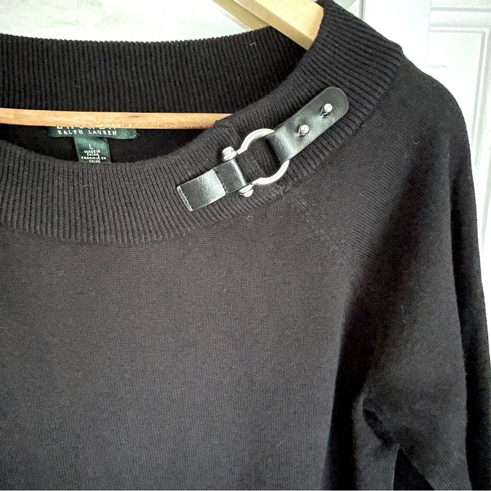 Ralph Lauren Black Sweater with Cool Clasp size L